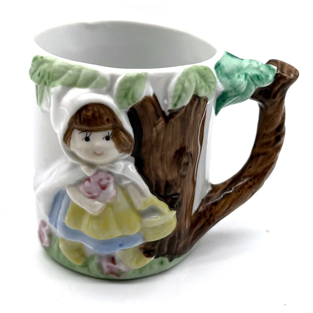 Vintage Hand Painted Little Red Riding Hood Cup